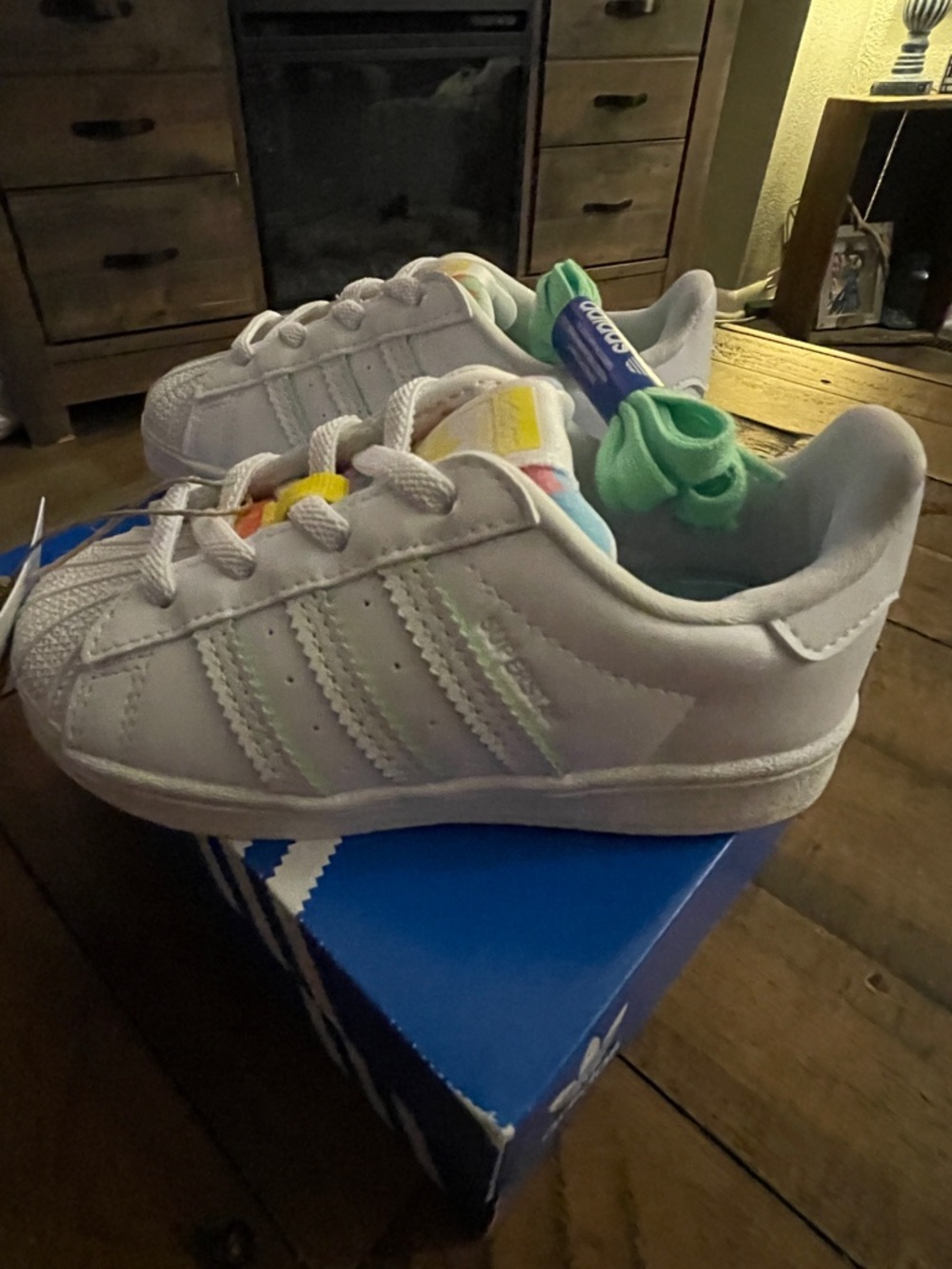 New Girls Adidas Superstars size 8
